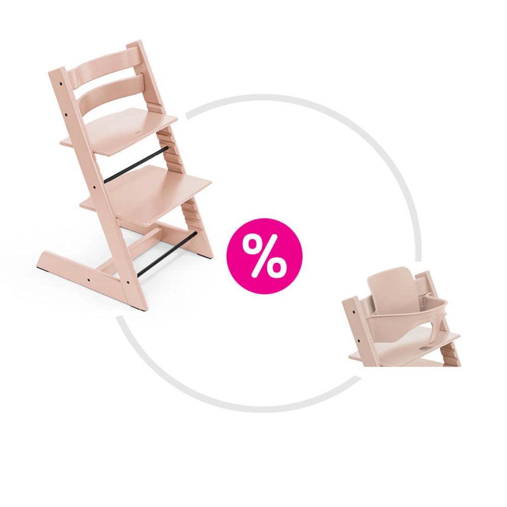 STOKKE® Tripp Trapp® + Baby set zvýhodněná sada - Serene Pink