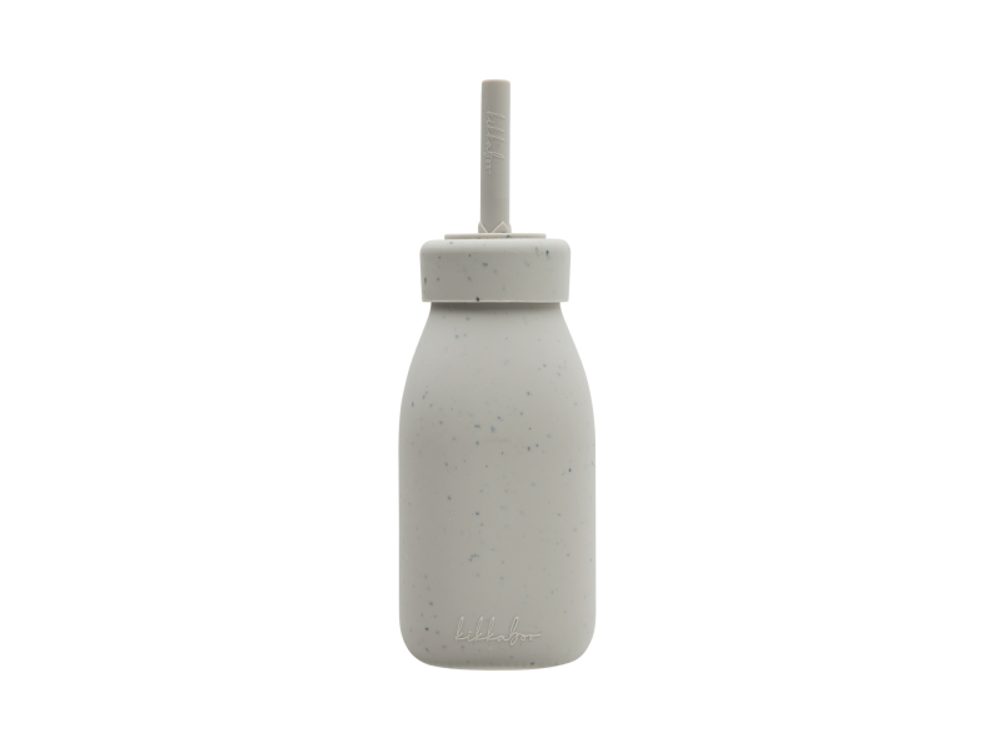 KikkaBoo Láhev s brčkem Platinum Silicone Sand