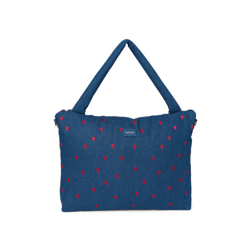 Studio Noos Denim DIAPER BAG - přebalovací taška | Dark Blue Red Hearts