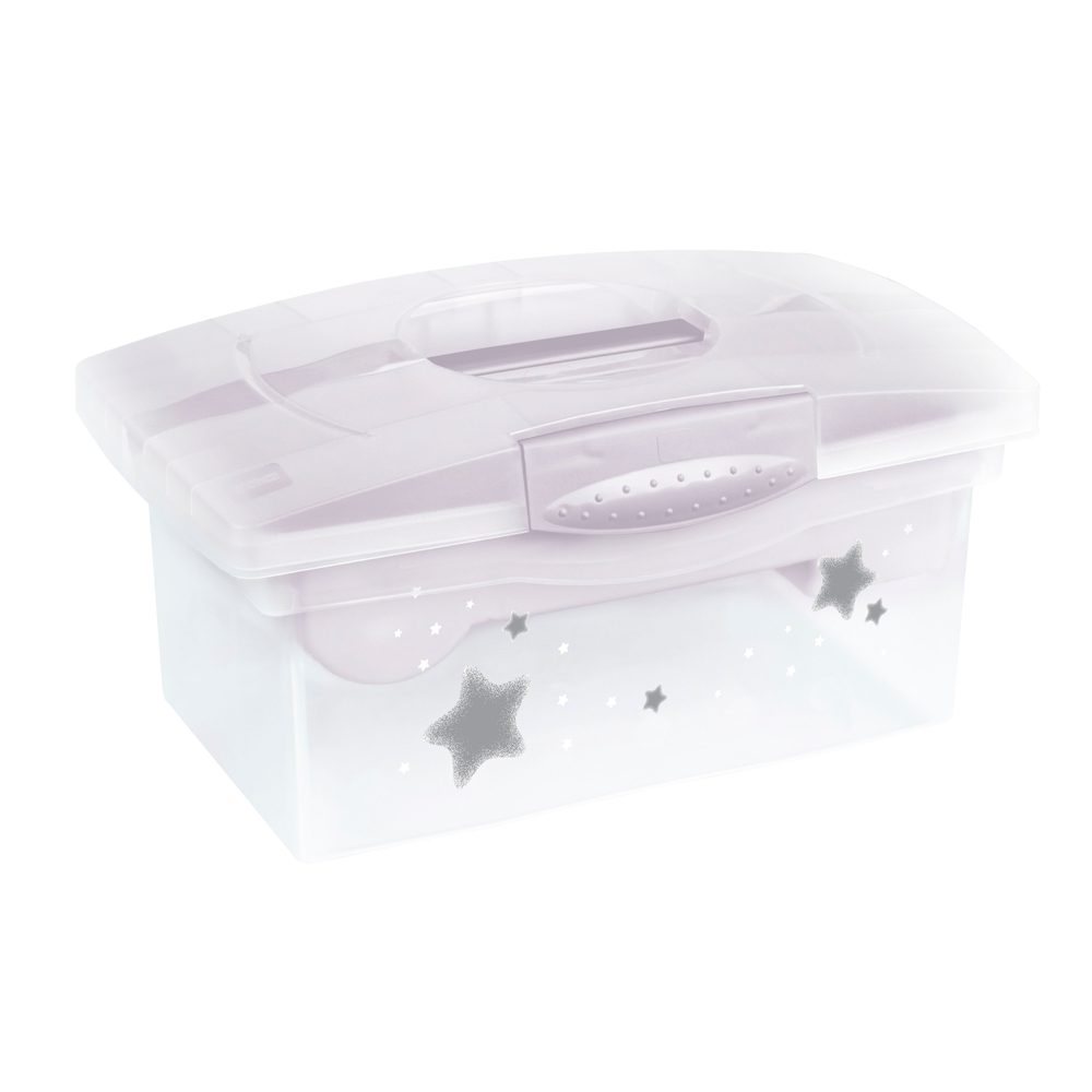 KEEEPER Cestovní box s přihrádkou na hračky, léky, kosmetiku "Stars/Mickey&Minnie" - "Stars" Bílá