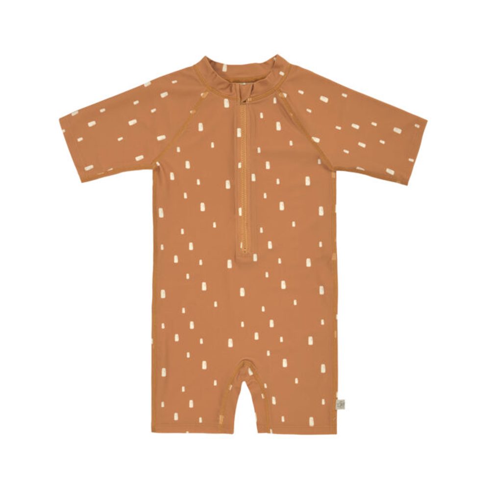 Lässig Splash Short Sleeve Sunsuit bricks caramel - 3-6m