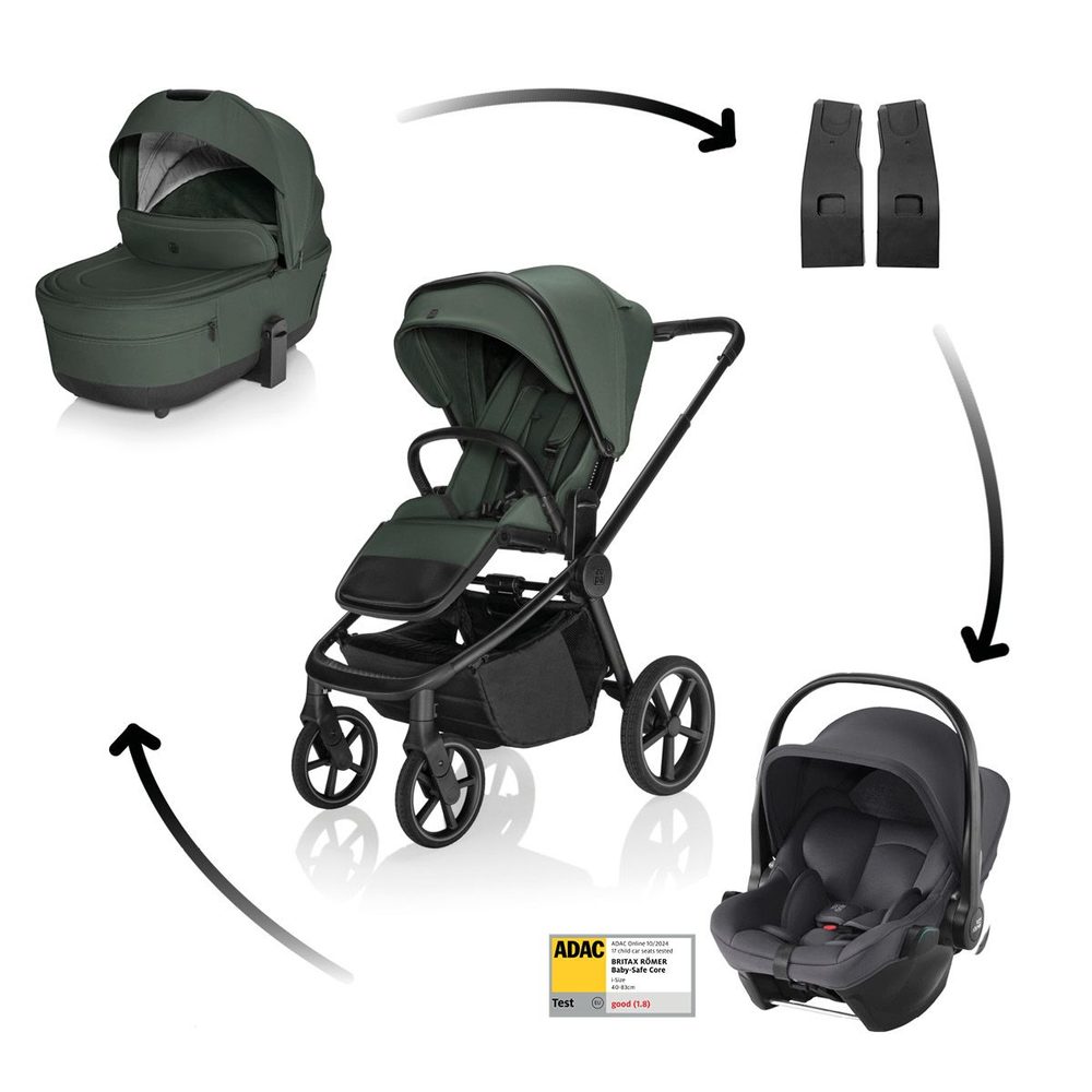 ZOPA Kočárek Move Cross 5X + autosedačka Baby-Safe Core - Oak Green