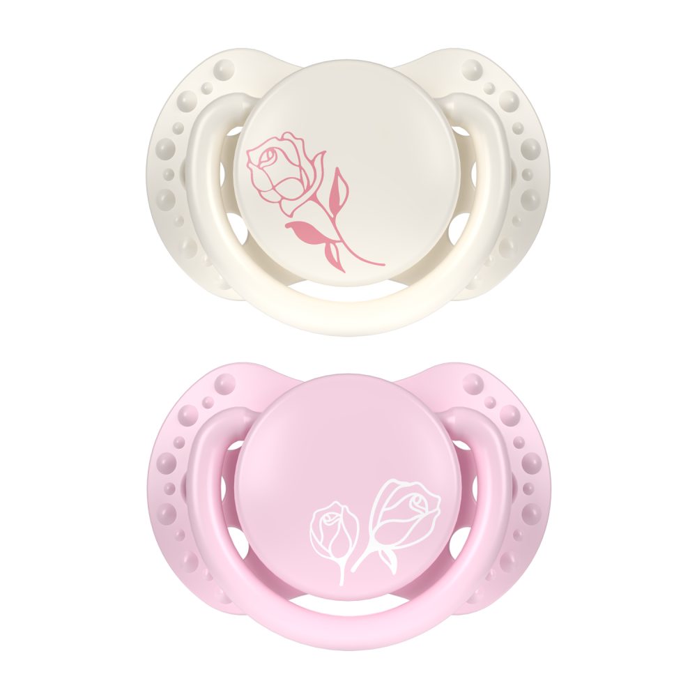 LOVI Mini dudlík silikonový dynamický PETITE ROSE 0-2m 2ks holka