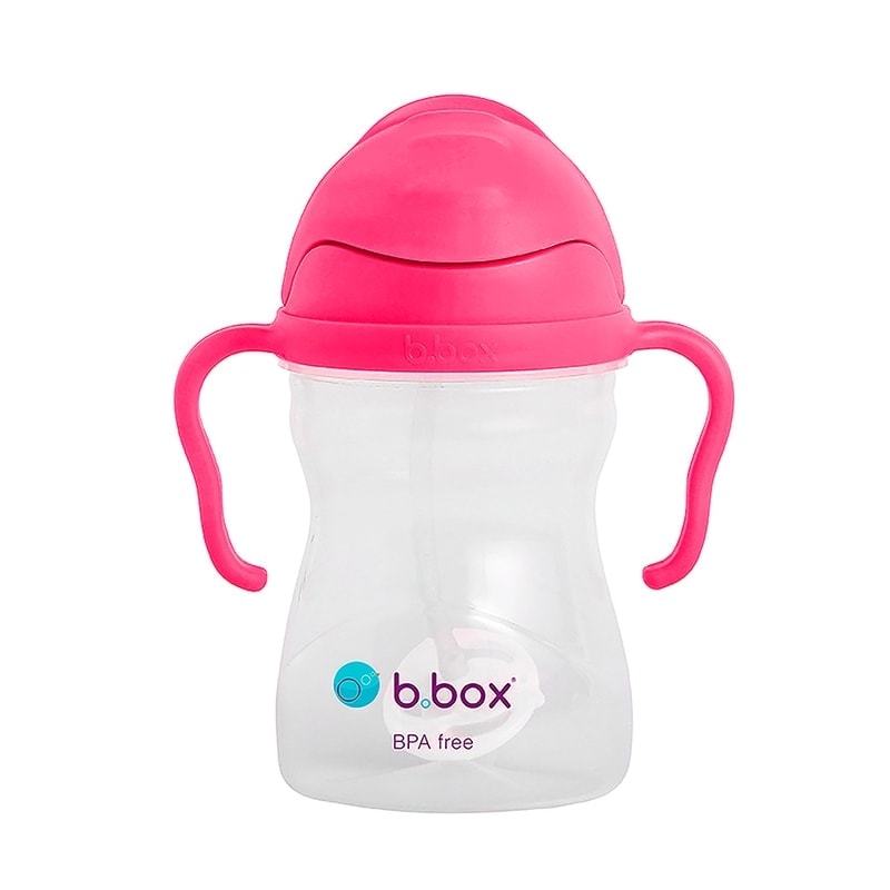 b.box Hrneček s brčkem 240ml - malina