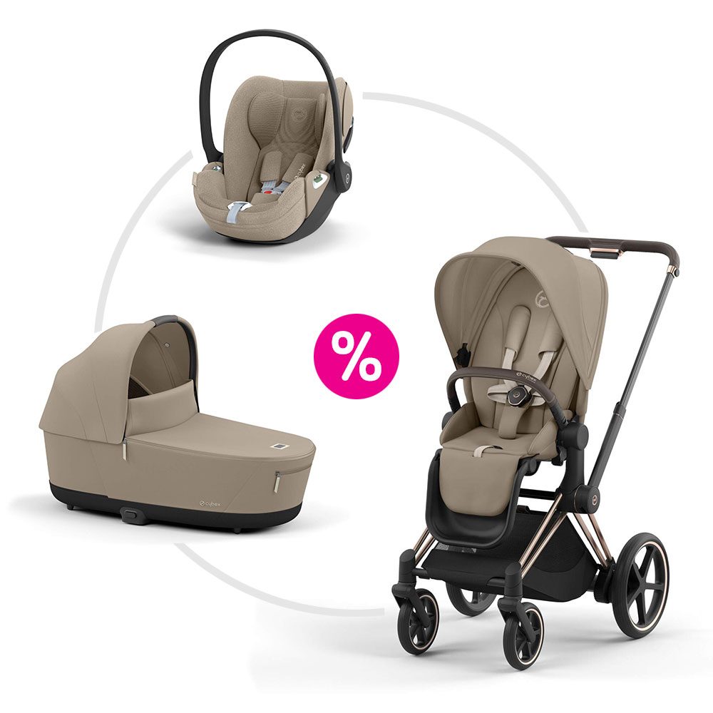Cybex ePriam 4.0 set podvozek + sportovní sezení + korba + autosedačka 2025 - Cozy Beige