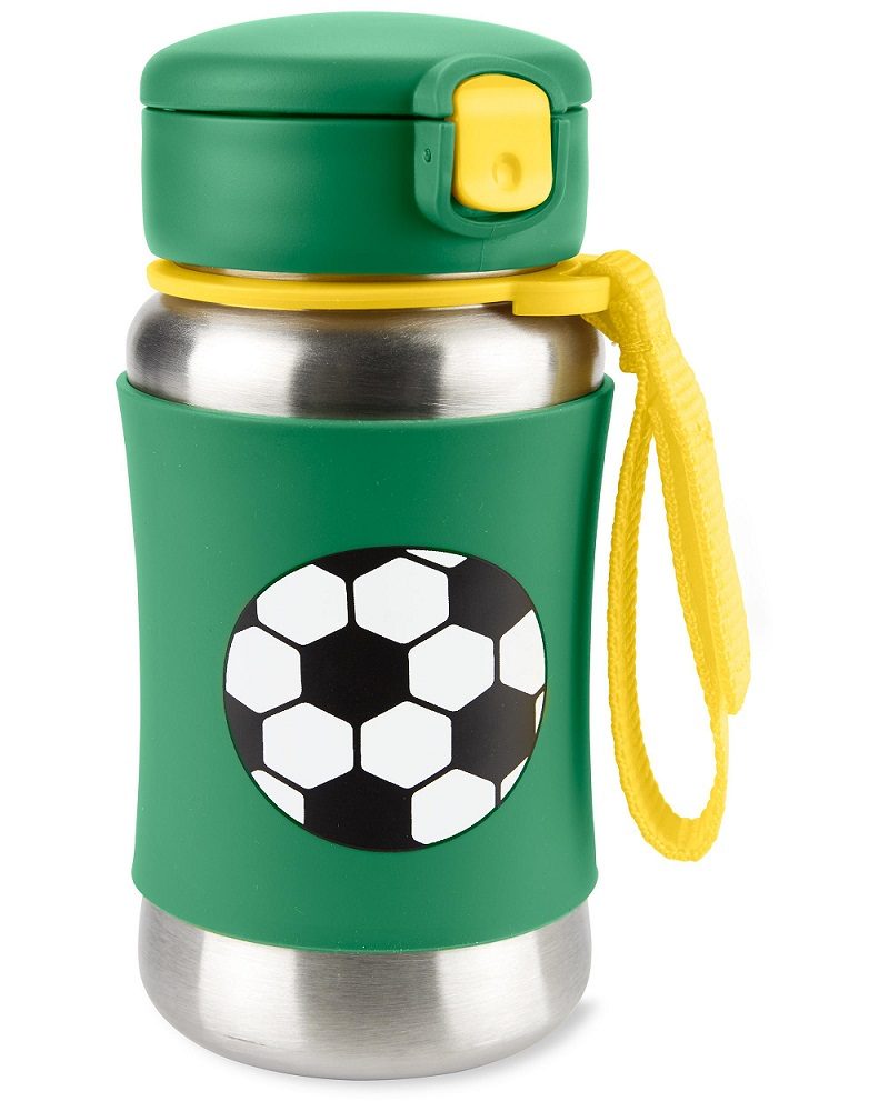 Skip Hop Spark Style Láhev s brčkem na vodu nerez 12m+ - Fotbal