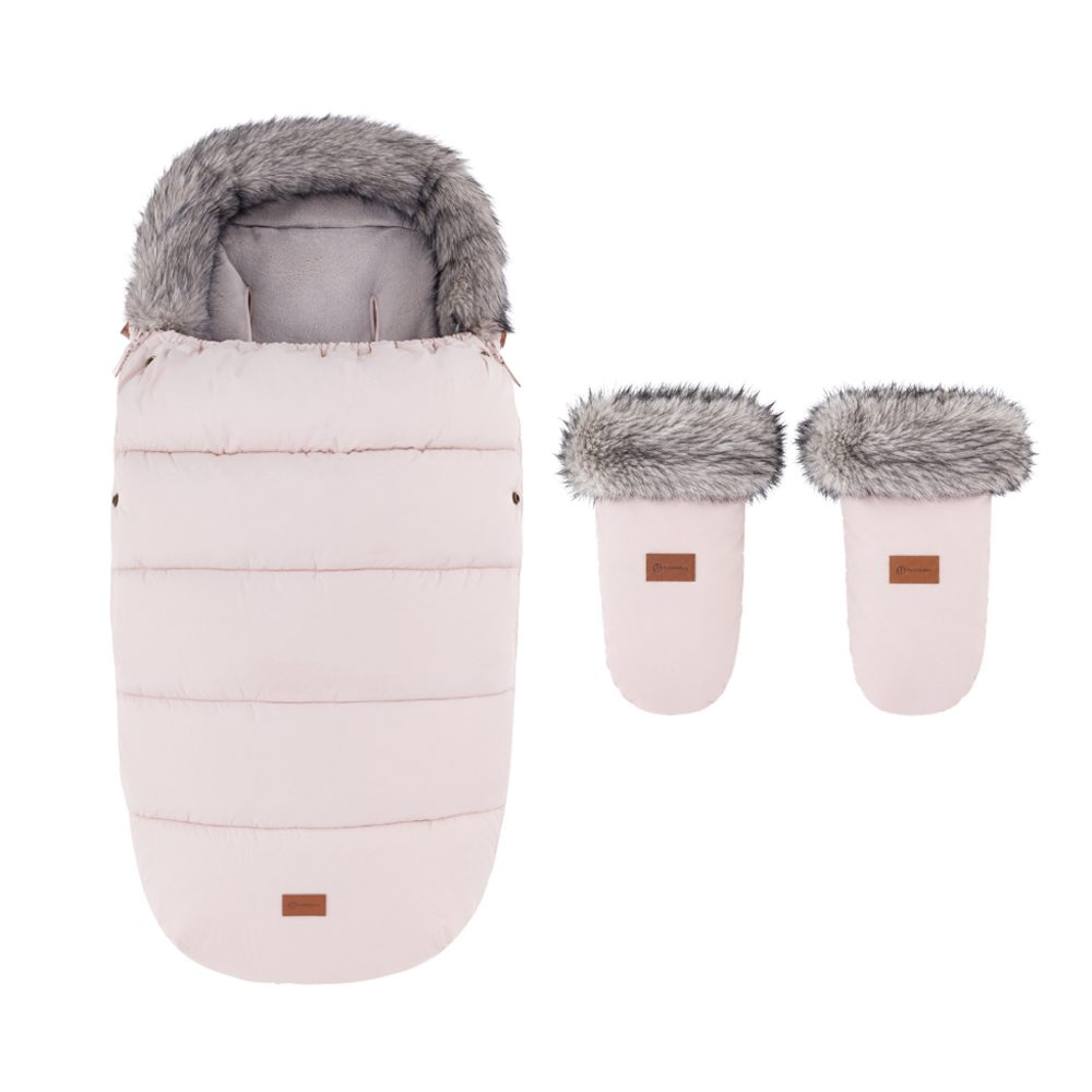 PETITE&MARS Set zimní fusak Comfy 4v1 + rukavice na kočárek Fjora - PETITE&MARS Set zimní fusak Comfy 4v1 + rukavice na kočárek Fjora Rose Petal