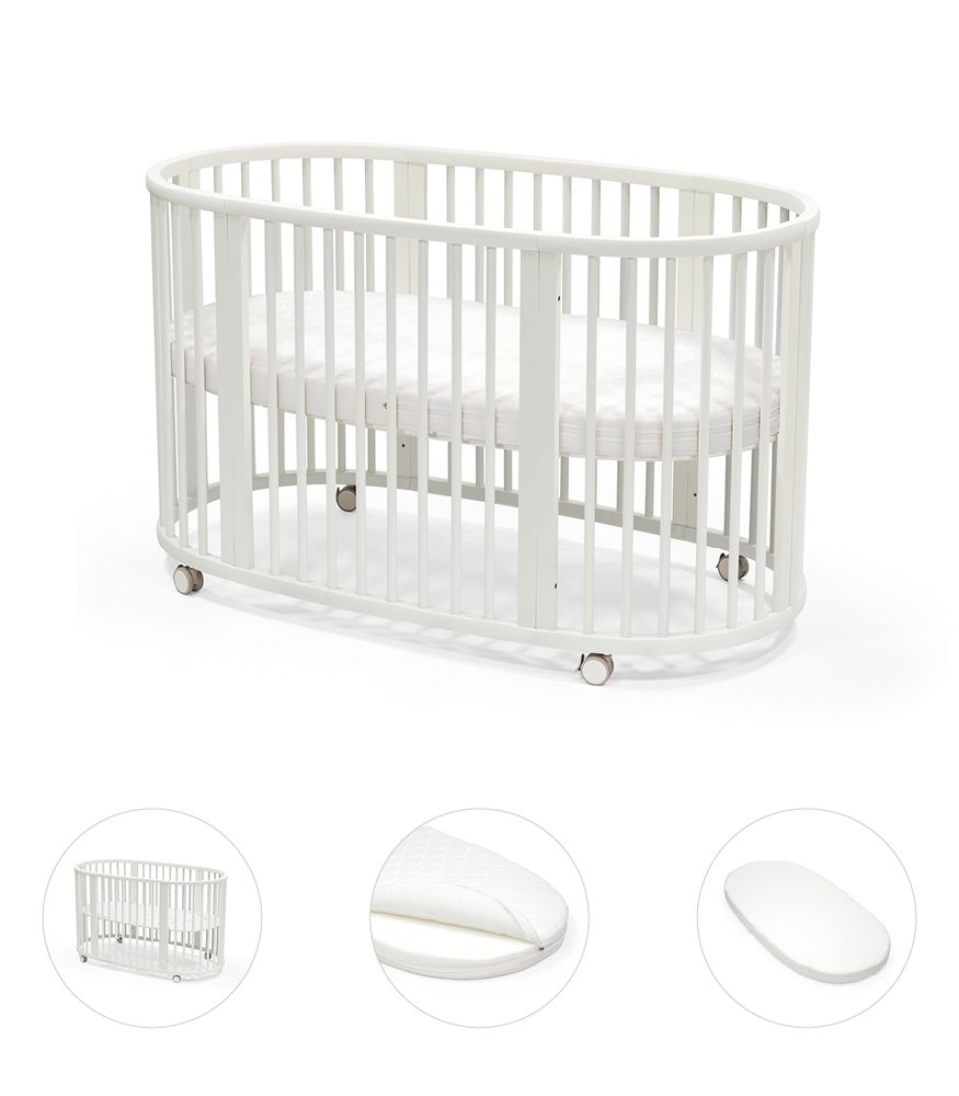 Levně STOKKE® Sleepi™ V3 White + matrace + prostěradlo - White