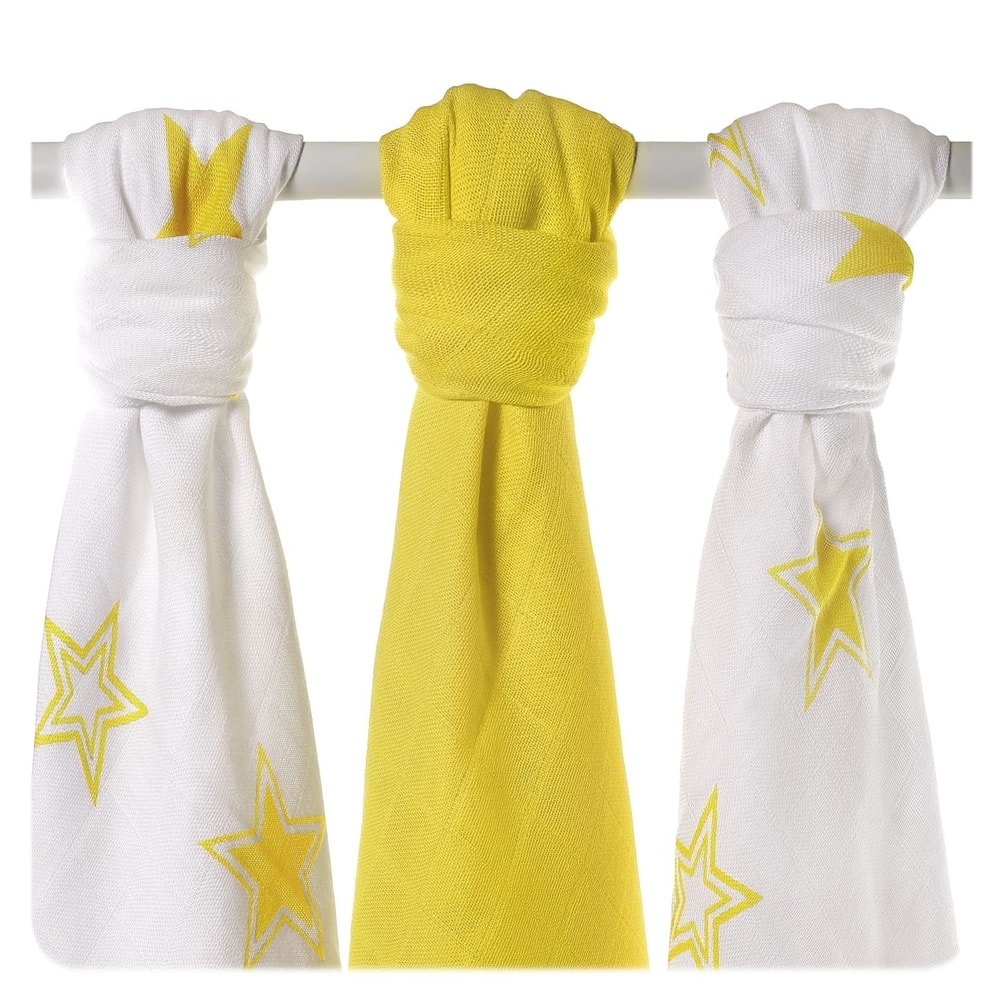 Kikko Bambusové pleny XKKO BMB 70x70 Lemon Stars MIX 3ks