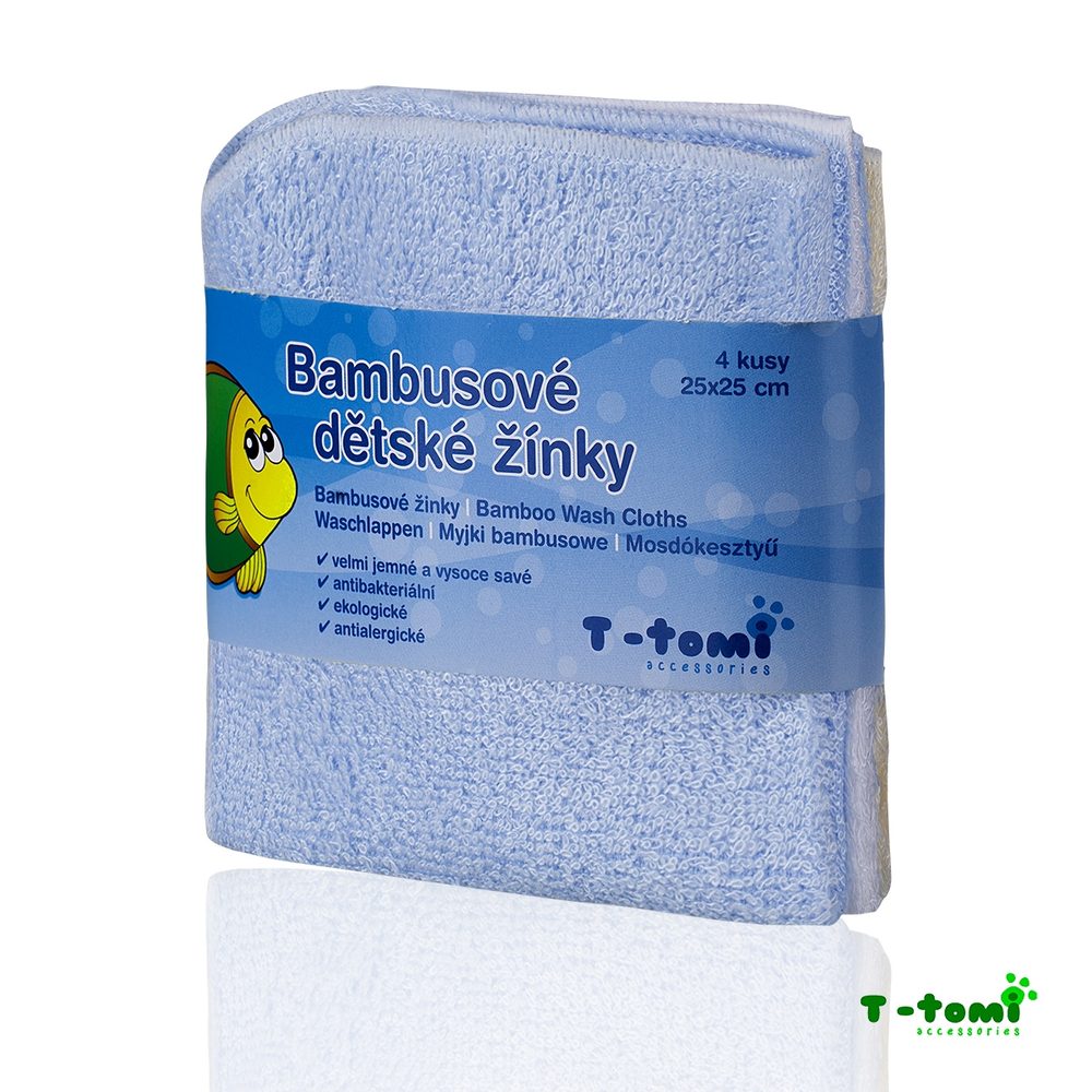 T-Tomi Bambusové žíňky v provedení ubrousek 4ks - modrá
