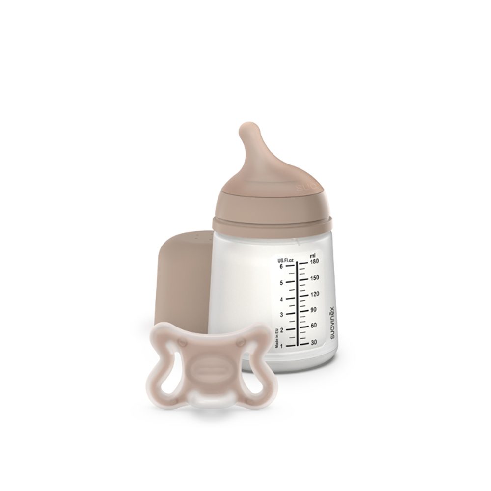 Suavinex SADA ANTIKOLIKOVÁ Zerø.Zerø™ MEDIUM LÁHEV 180 ml A + dudlík Zerø.Zerø™ -2/ 2M