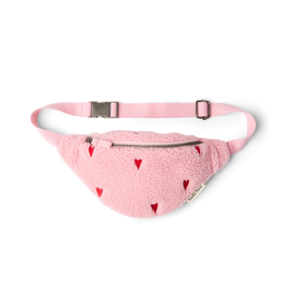 Studio Noos Teddy Hearts Mini FANNY pack - ledvinka | Light Pink Hearts