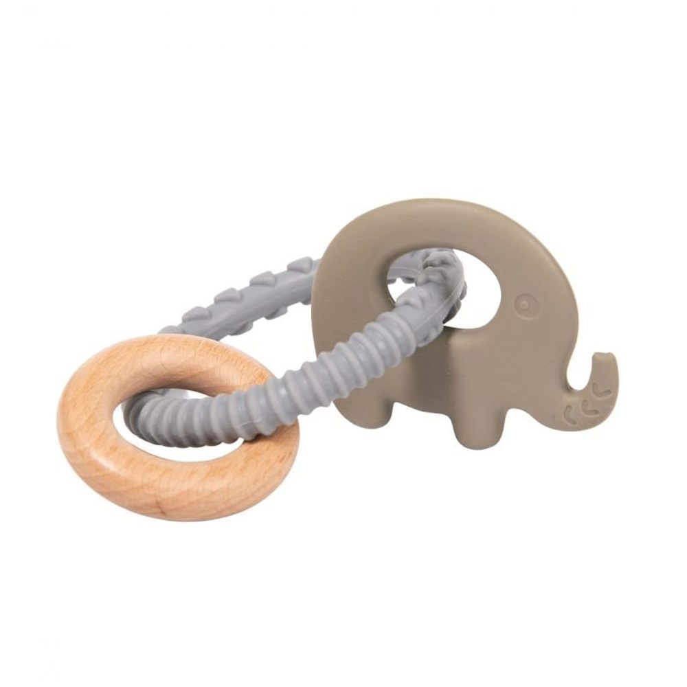 Bo Jungle Kousátko B-Rattle Rings - Elephant Blue