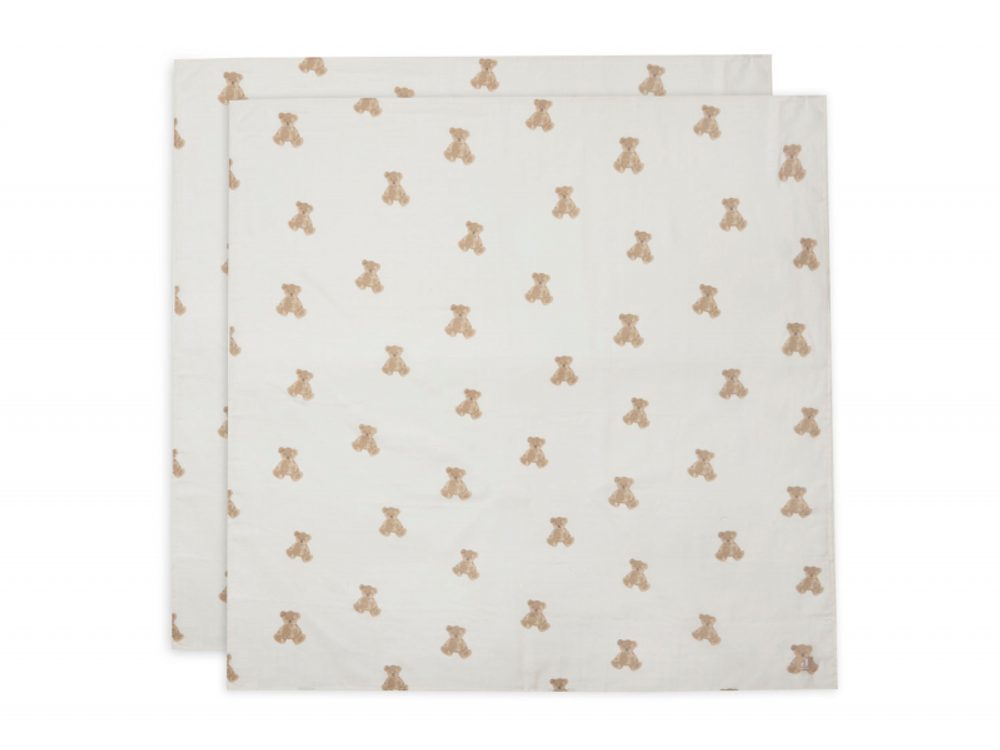 Jollein Pleny zavinovací 2ks 115x115 cm Teddy Bear