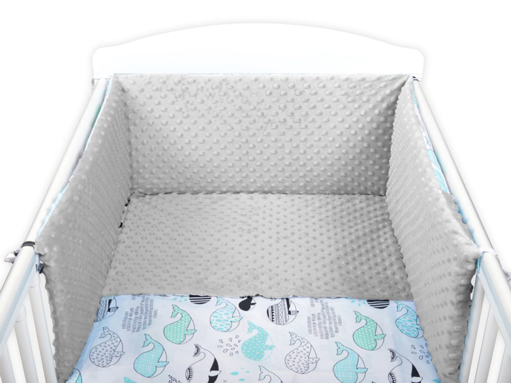 Tomi Povlečení K3 minky Velryba - šedá