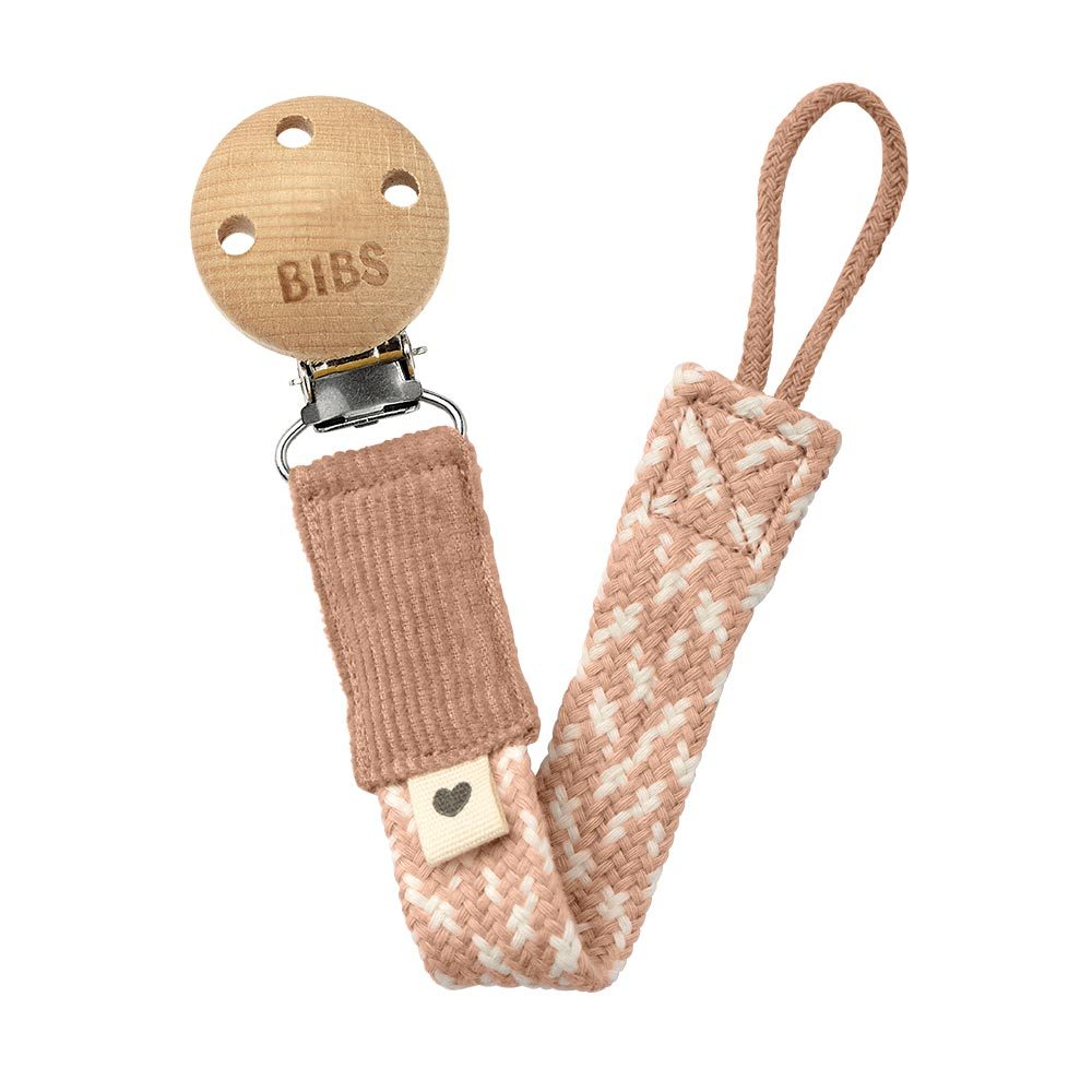 BIBS Paci Braid klip na dudlík - Blush / Ivory