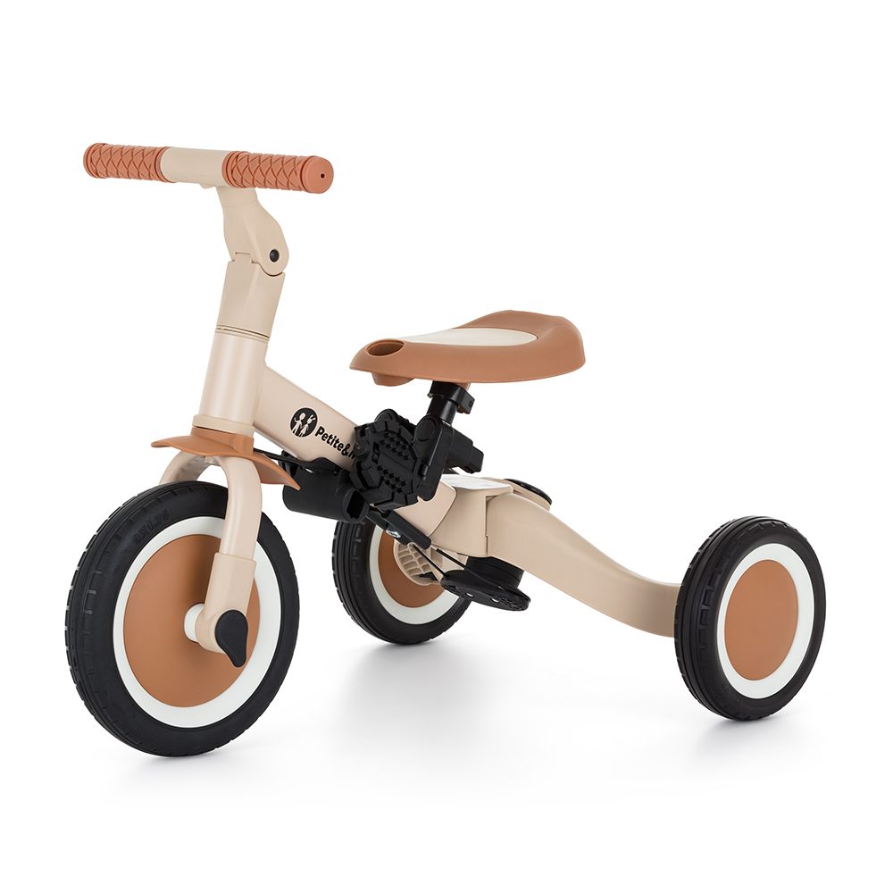 Levně Petite&Mars Tříkolka multifunkční 5v1 Turbo - Desert Sand