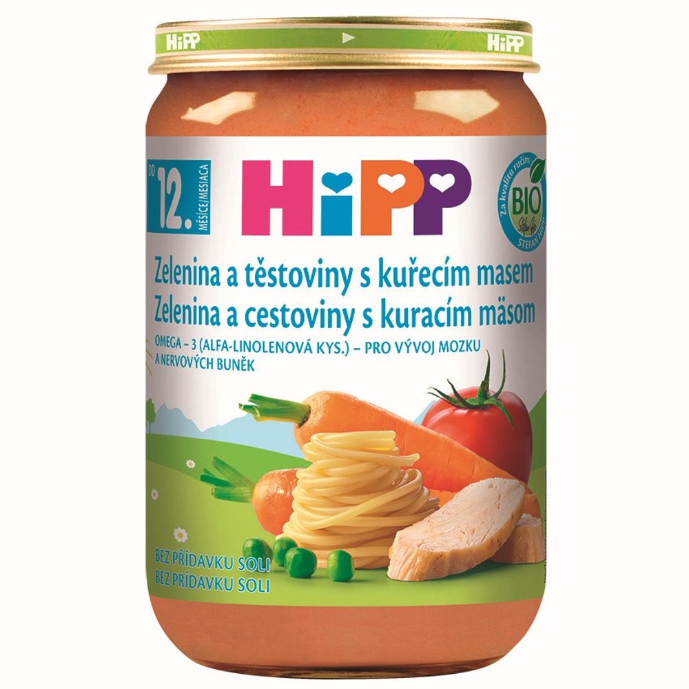 HiPP BIO Zelenina a těstoviny s kuřecím masem