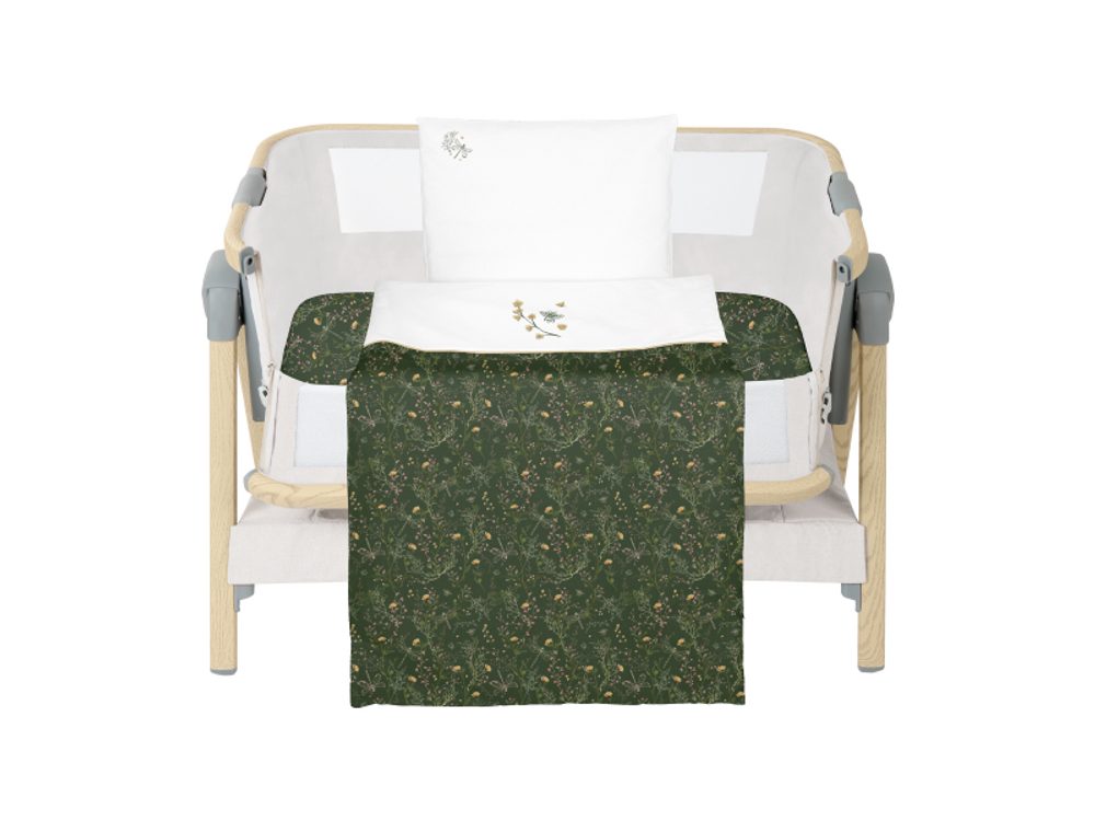 KikkaBoo Ložní sada s povlečením 3ks do postýlky 50x85 cm Secret Garden Green