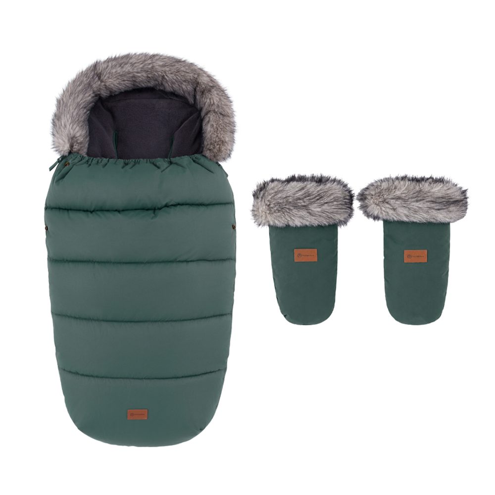 PETITE&MARS Set zimní fusak Comfy 4v1 + rukavice na kočárek Fjora - PETITE&MARS Set zimní fusak Comfy 4v1 + rukavice na kočárek Fjora Veritable Khaki