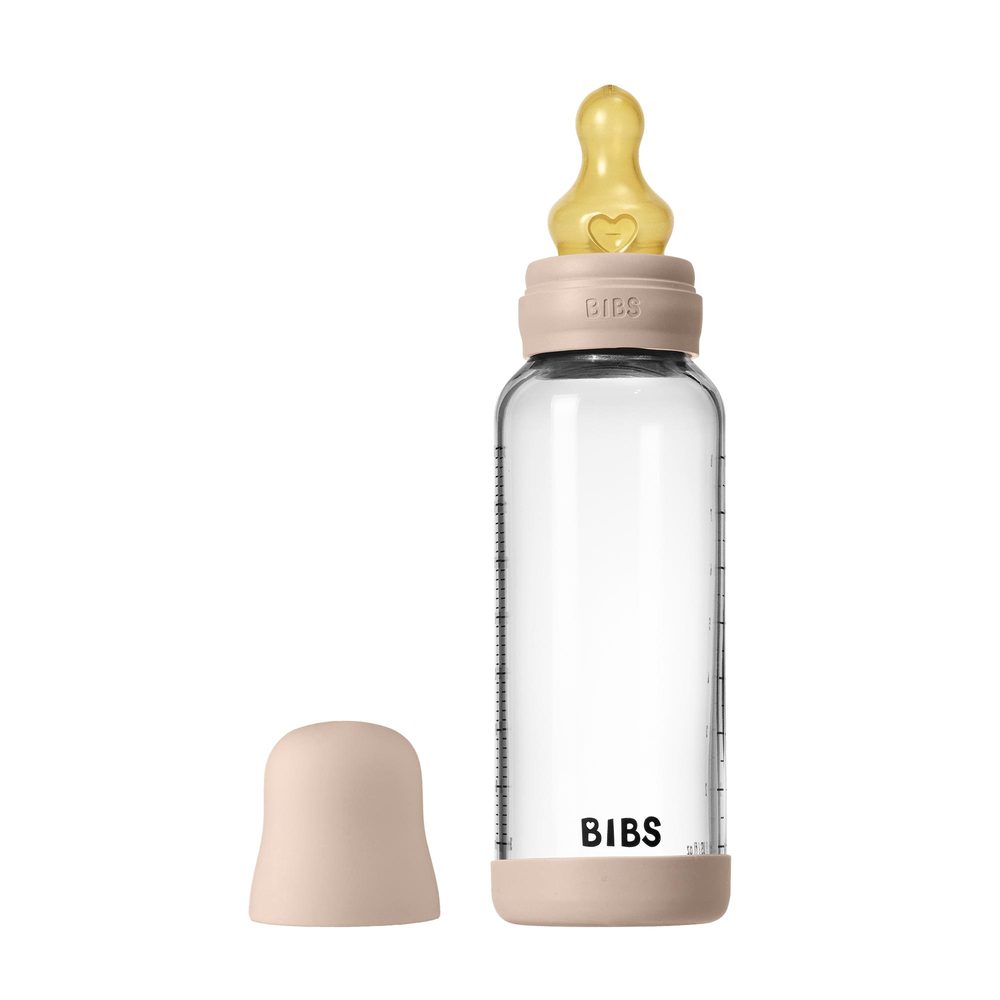 BIBS antikoliková sklenená fľaša s kaučukovým cumlíkom 240ml
