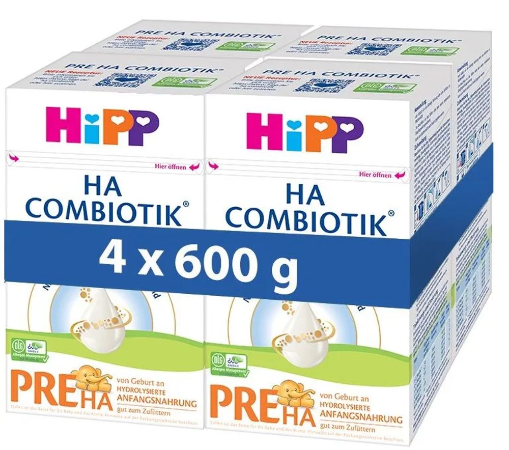 HiPP 4x Počáteční kojenecká výživa HiPP HA 1 Combiotik 600g