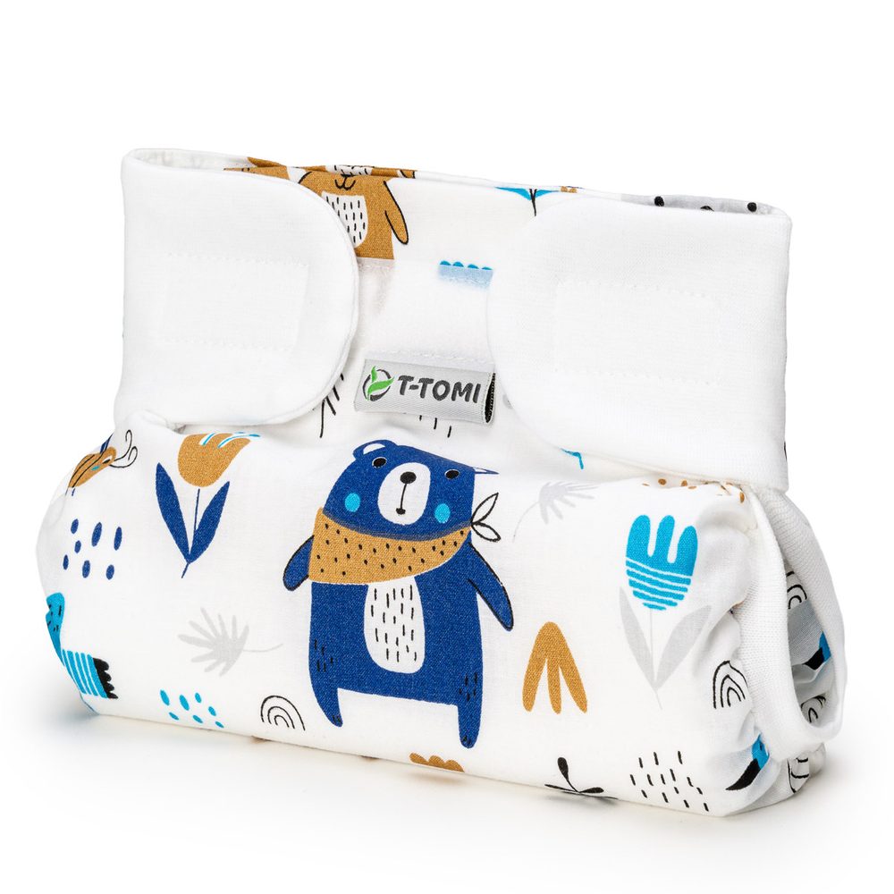T-Tomi Ortopedické abdukční kalhotky suchý zip - Blue bears (3-6 kg)