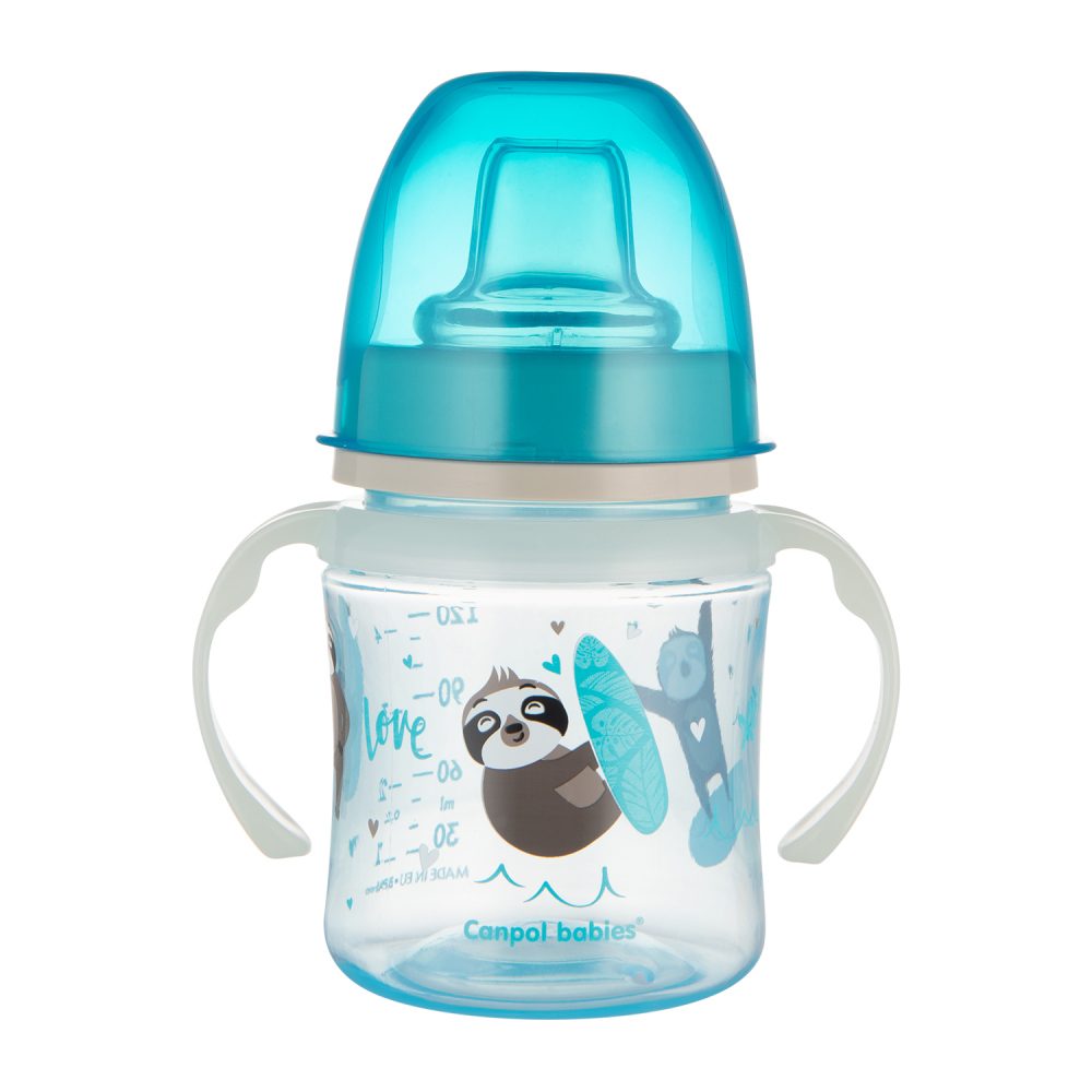 Canpol babies Tréninkový hrníček SWEET FUN 120ml - modrý