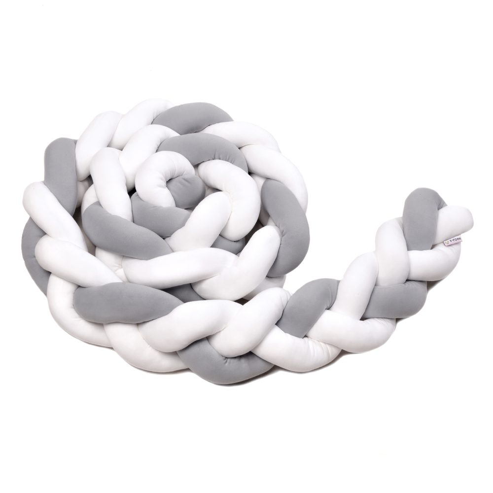 T-Tomi Pletený mantinel 220 cm -  white + grey