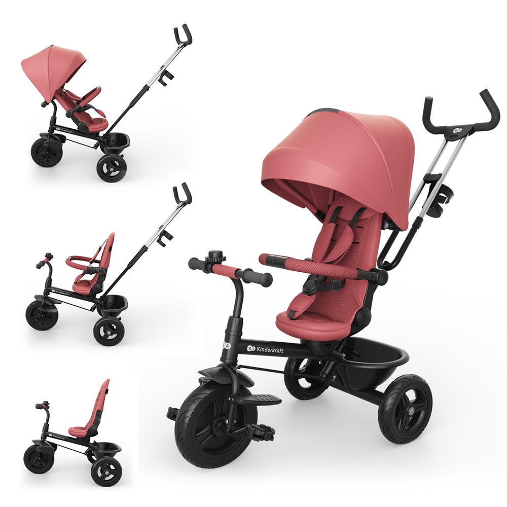 KINDERKRAFT Tříkolka Aston 2 Plus 9m+ - Pink