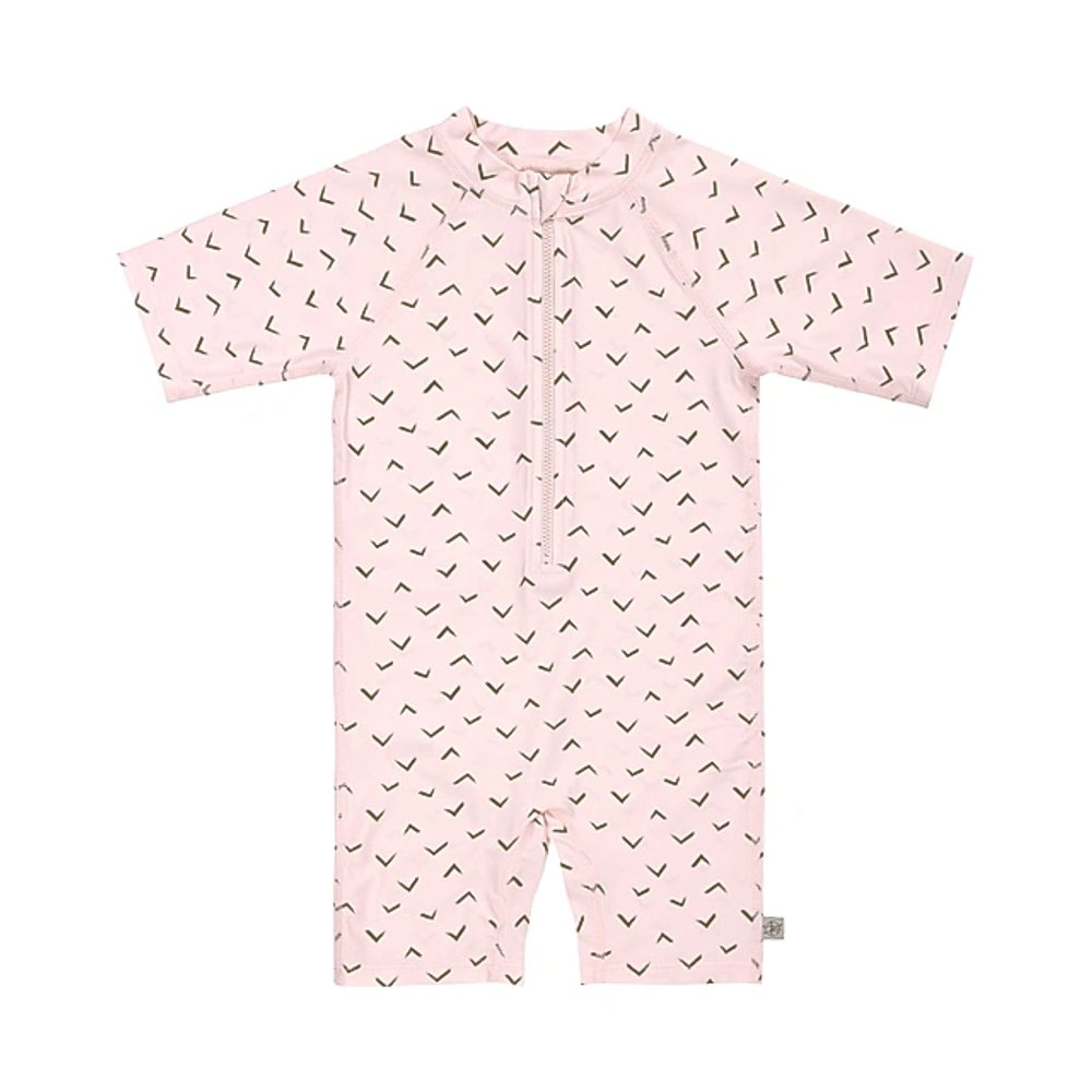 Lässig Splash Short Sleeve Sunsuit jags light pink - 25-36m