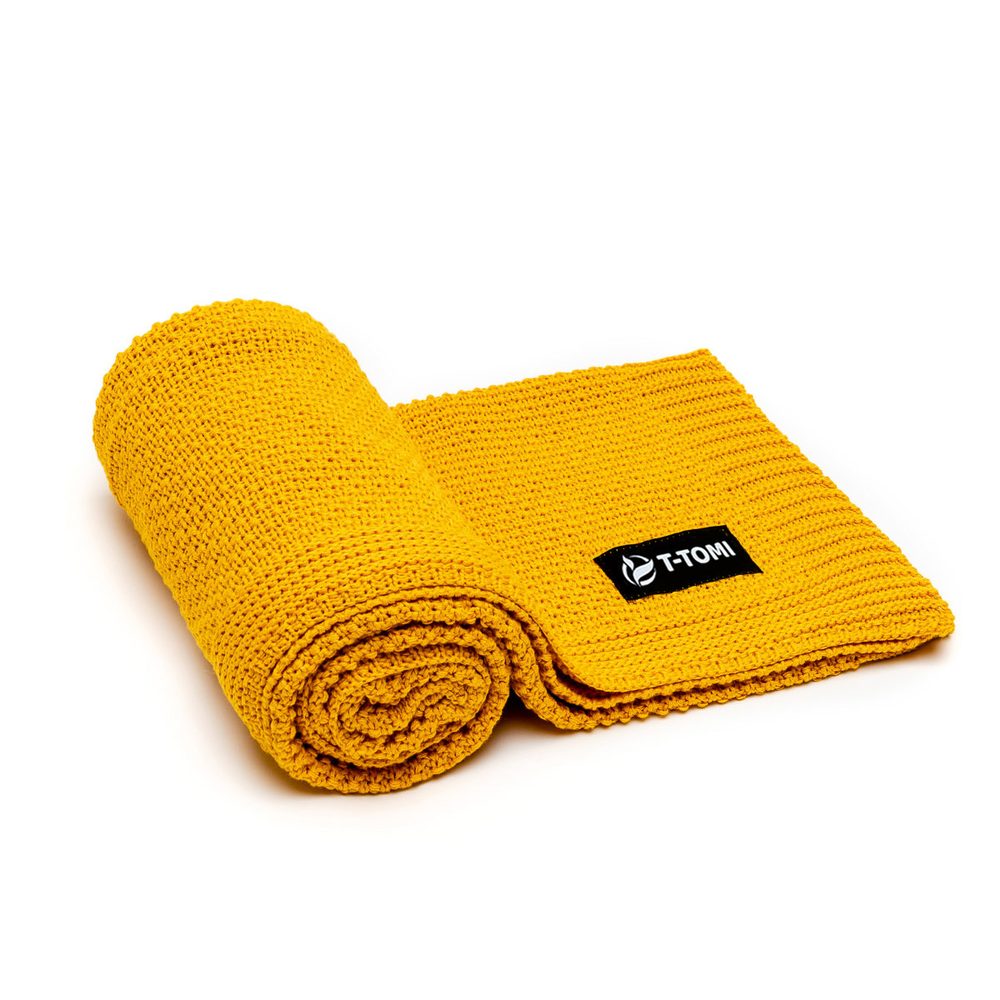 Levně ESECO Pletená deka 80x100cm - mustard