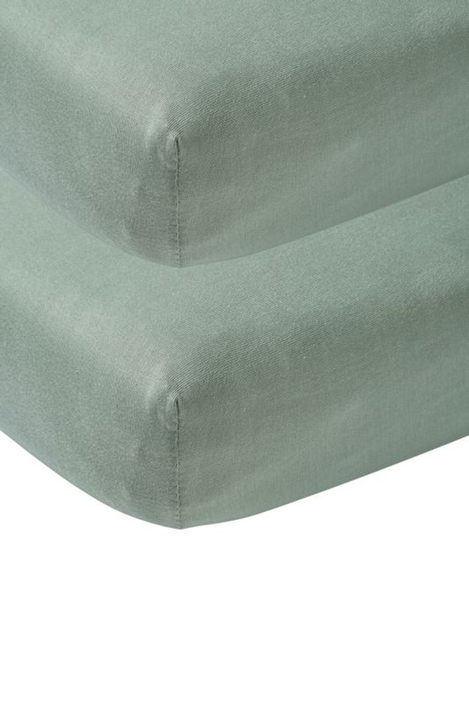 Meyco Žerzejové prostěradlo 60x120 - Stone green