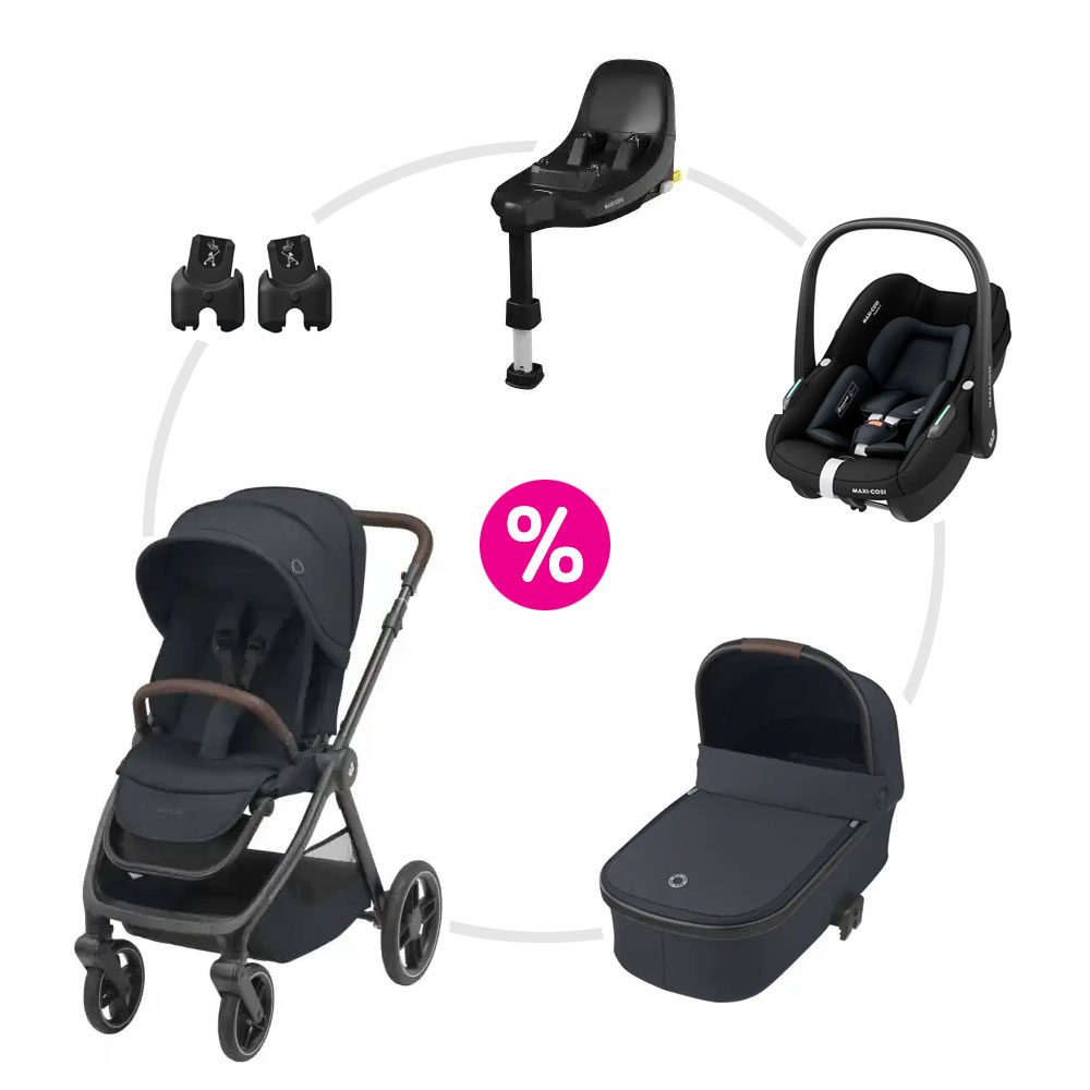 Maxi-Cosi SET Oxford + korba Oria + adaptér + Pebble S + FamilyFix S - Essential Graphite