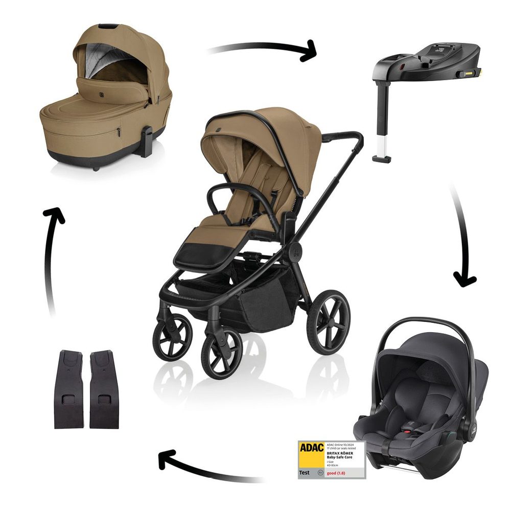 ZOPA Kočárek Move Cross 5X + autosedačka Baby-Safe Core + Baby-Safe Core Base - Latte Beige
