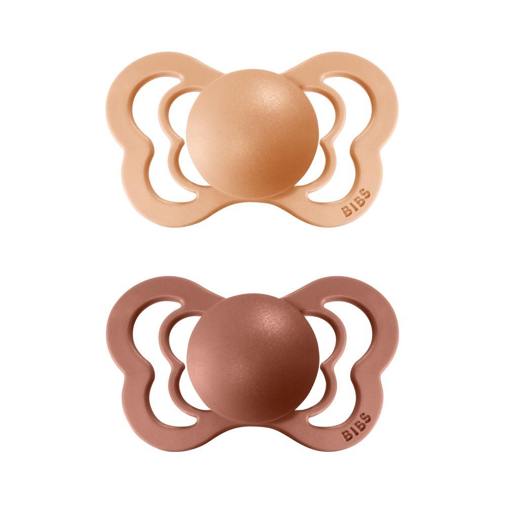 BIBS Couture ortodontický dudlík z přírodního kaučuku 2ks vel.2 - Peach/Woodchuck