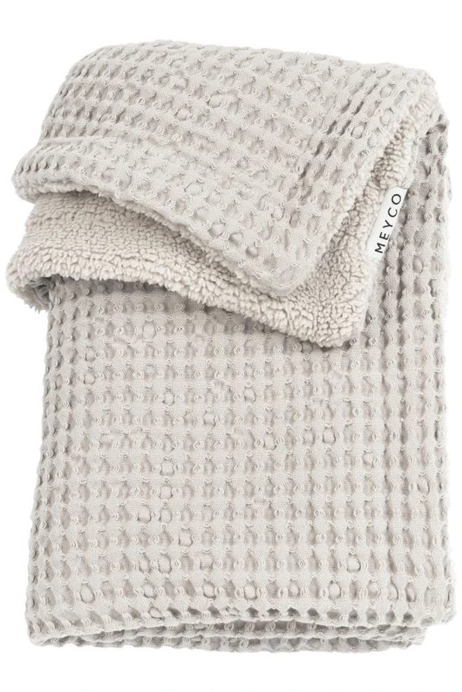 Meyco Deka do postýlky Waffle Teddy fleece - Greige