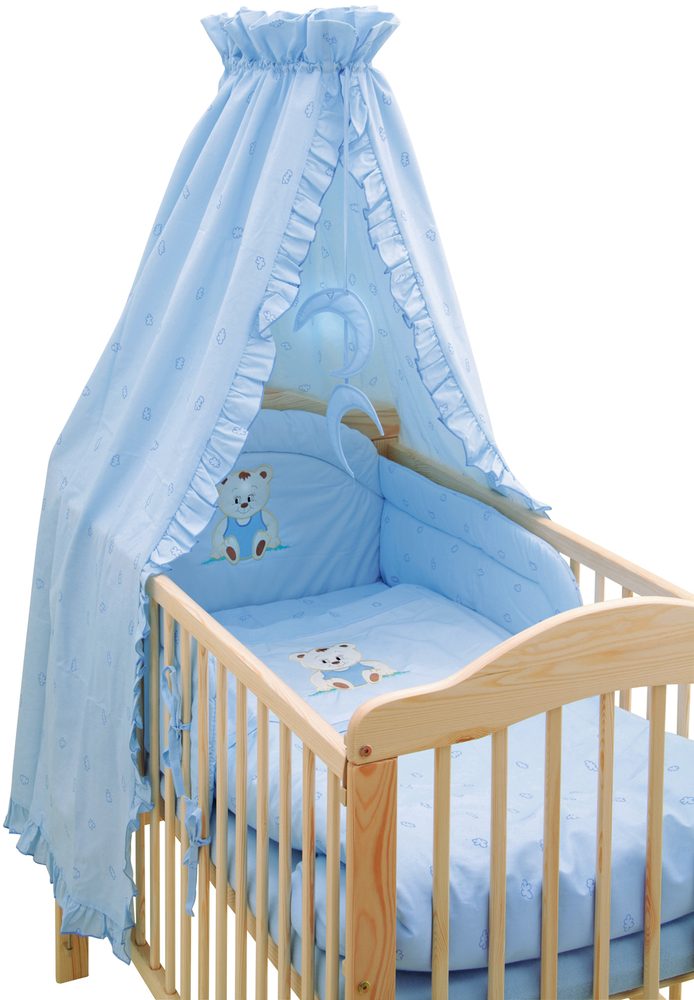 Scarlett Souprava do postýlky 4-dílná Méďa modrá 100x135cm