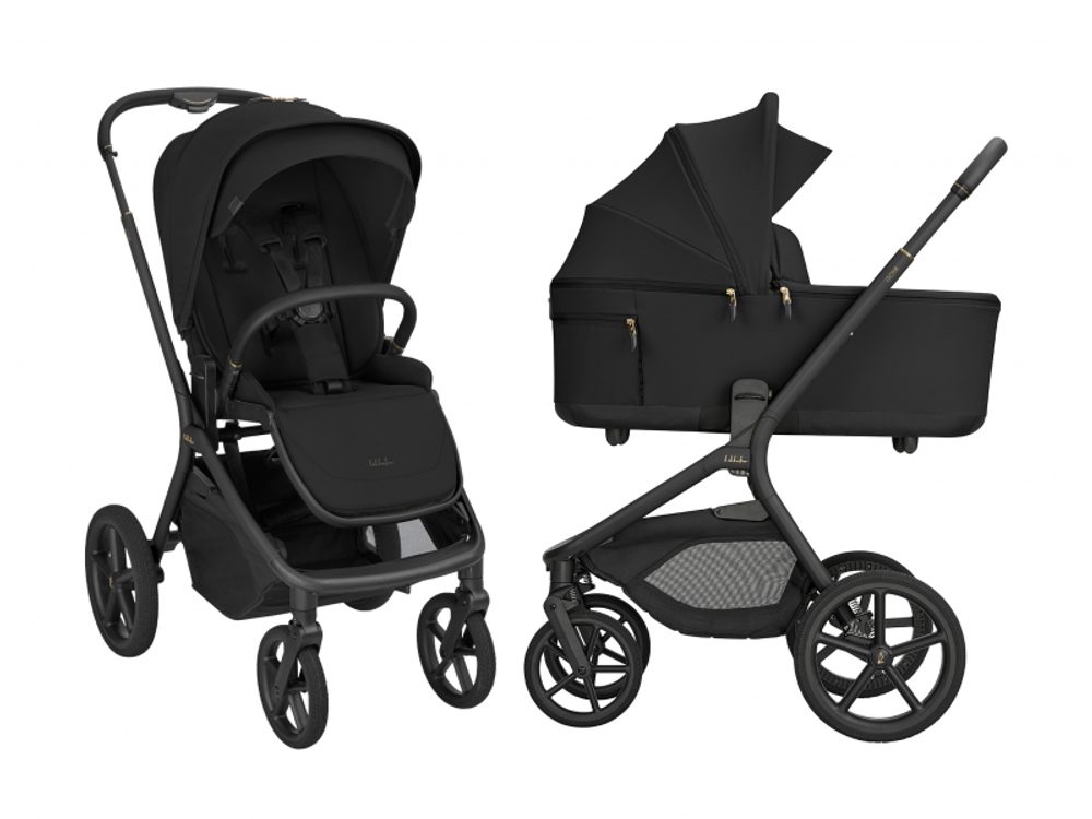 KikkaBoo Kočárek 2v1 Goya Platinum Black