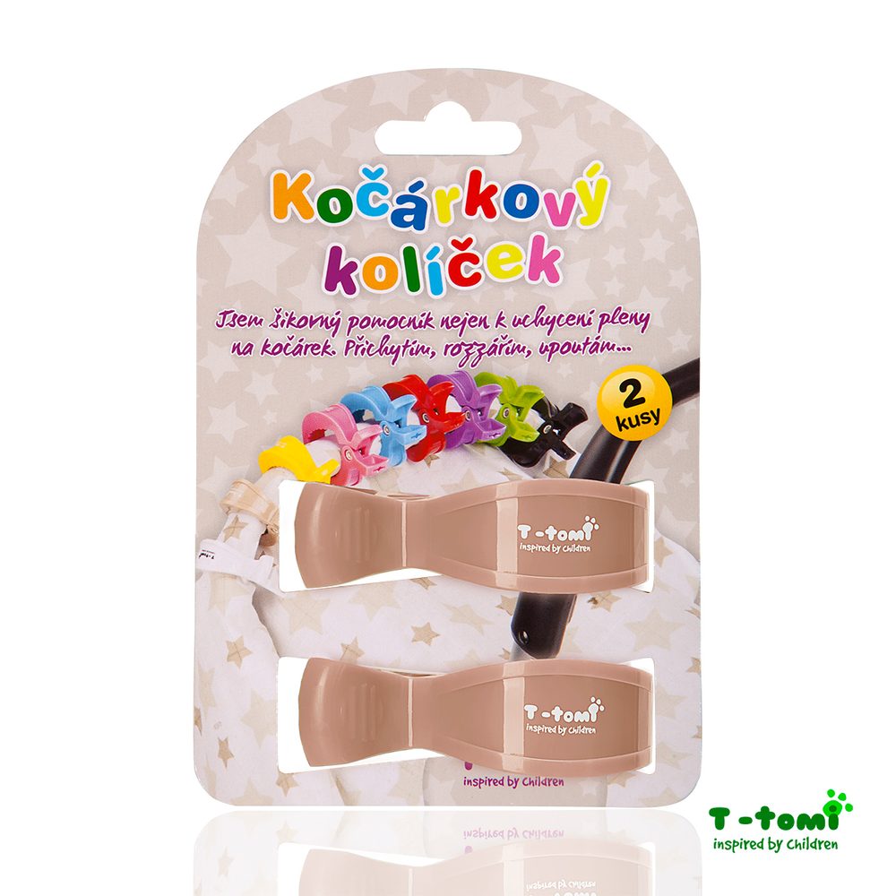 T-TOMI Kočárkový kolíček, beige / béžová