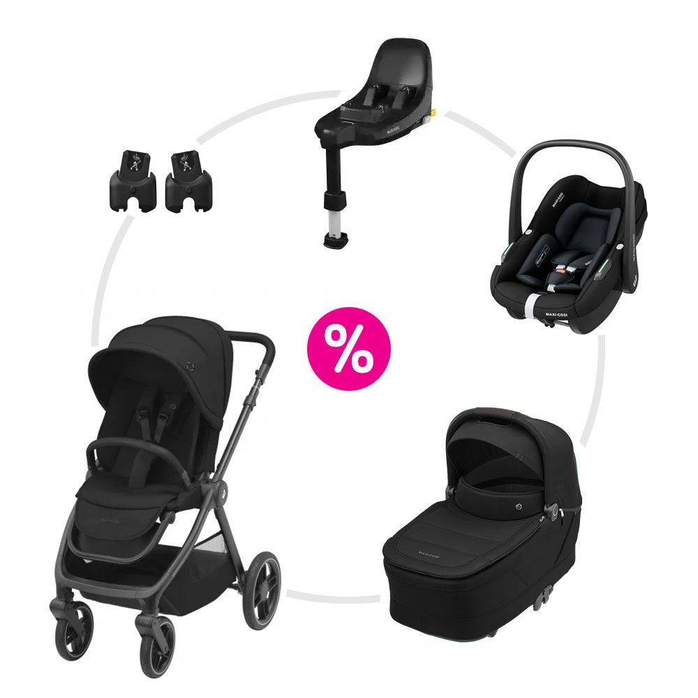 Maxi-Cosi Oxford kočárek + korbička Sense + autosedačka Pebble S + základna + adaptéry