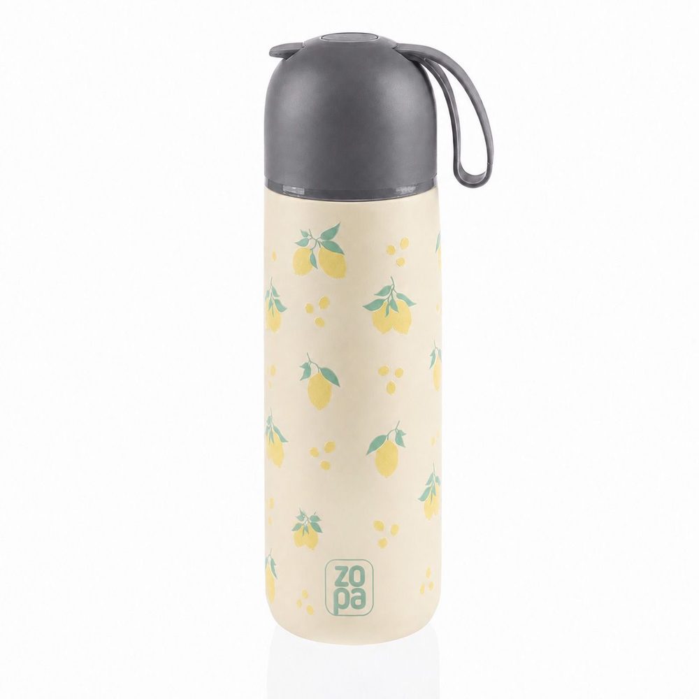 ZOPA Termoska na tekutiny se silikonovým držákem 400ml - Limoncello