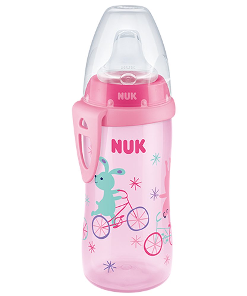 NUK FC Láhev  Active Cup 300ml - růžový zajíc