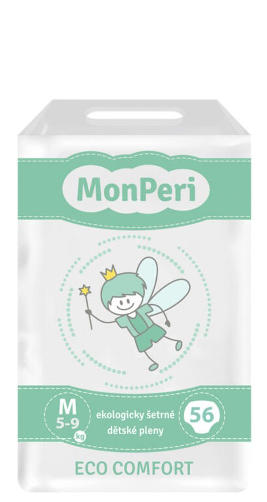 MonPeri Eco Comfort M 5-9 kg - 56 ks EKO Jednorázové dětské plenky (velikost 3)