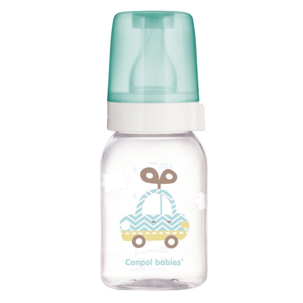 CANPOL BABIES Láhev sklo s potiskem 120 ml 