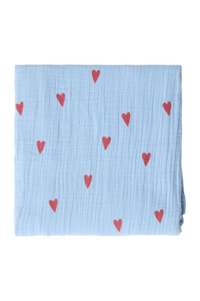 Studio Noos SWADDLE ZAVINOVAČKA Print Large Light Blue Hearts (obrázek 3)