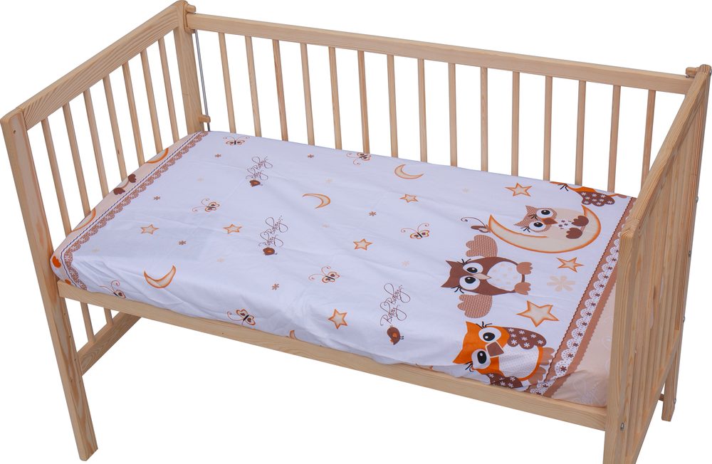 Scarlett Prostěradlo do postýlky Scarlett Sovička 120x60cm béžová