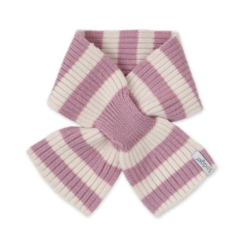 Lodger dětská merino šála stripe mauve - 1 kus