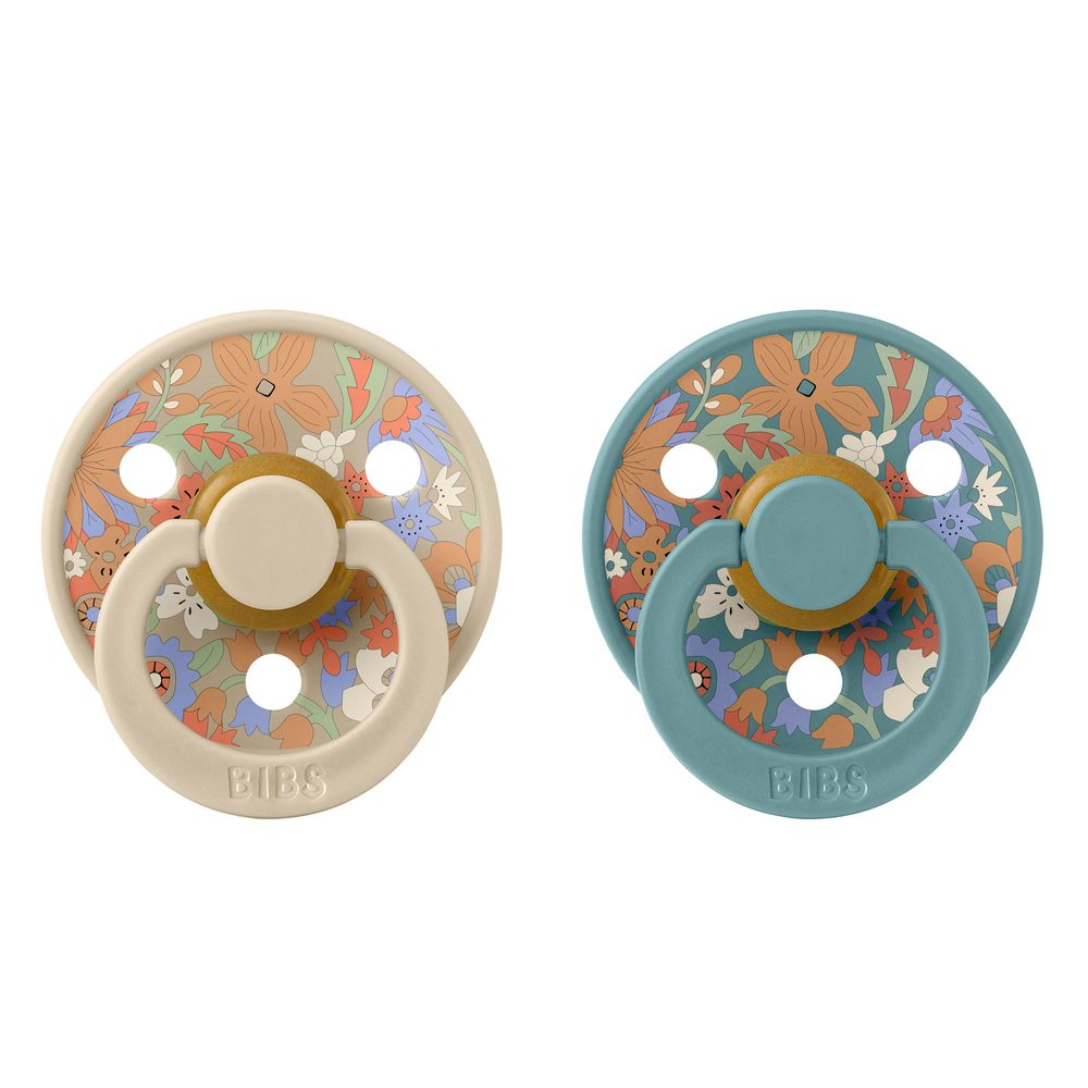 BIBS x LIBERTY Colour dudlíky z přírodního kaučuku 2ks vel. 1 - June Blossom Vanilla Hush Mix