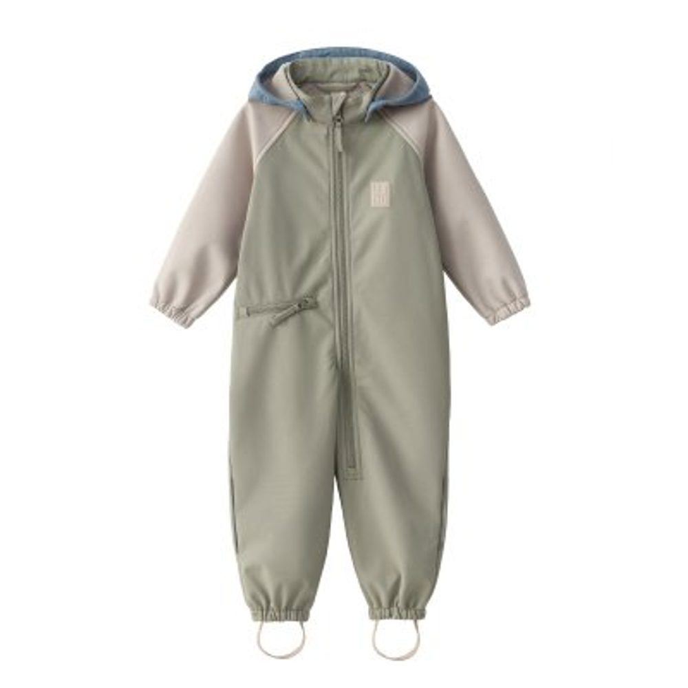 LEOKID Softshellový overal Color Block Wood Sage vel. 18 - 24 měsíců (vel. 86)